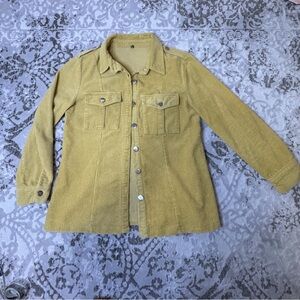 Yellow Corduroy Button-Up Jacket